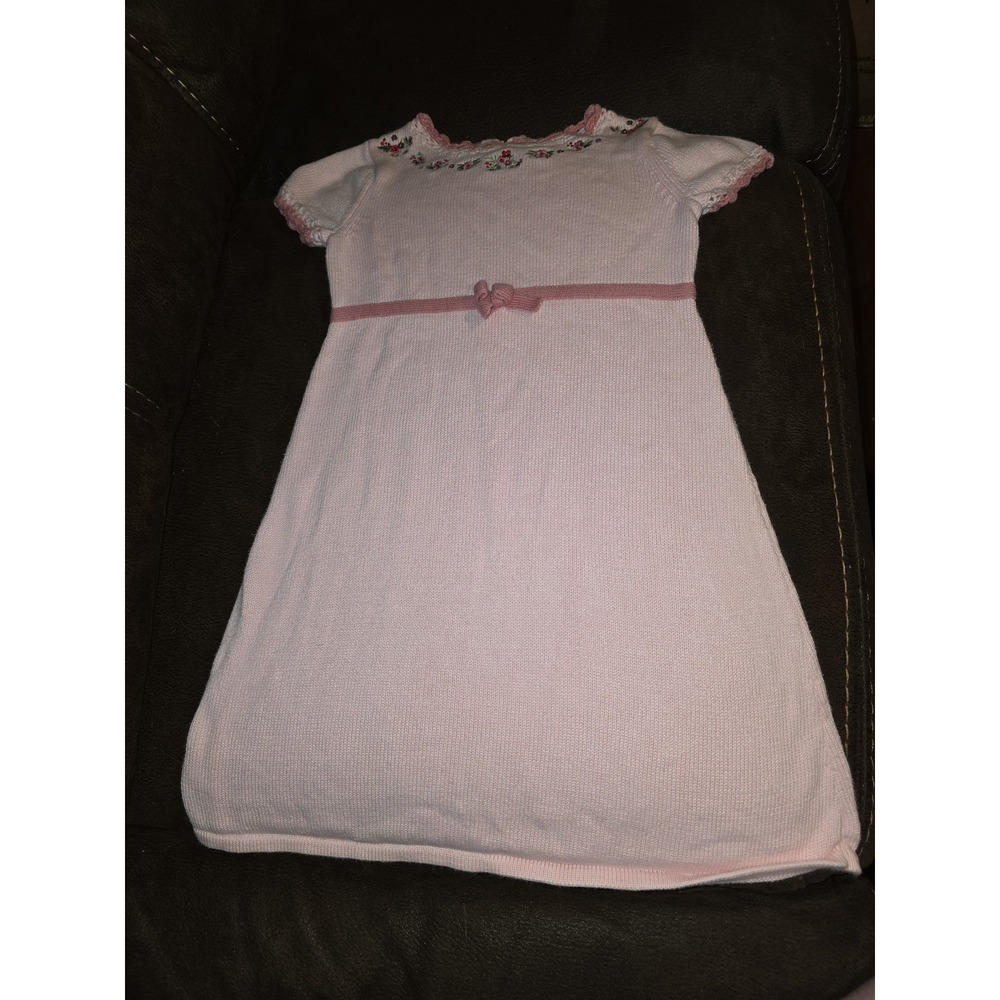 Gymboree vintage girl detective pink floral sweater dress size 5